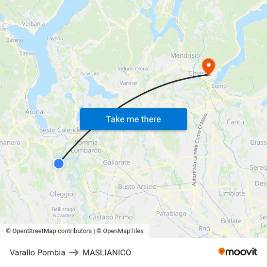 Varallo Pombia to Maslianico map
