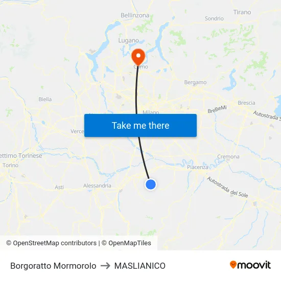 Borgoratto Mormorolo to Maslianico map