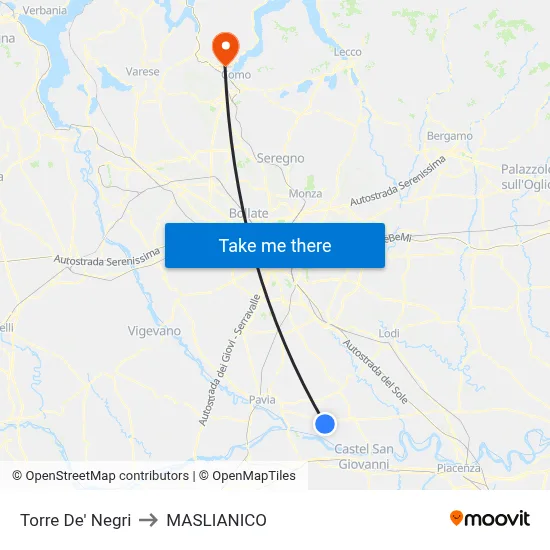 Torre De' Negri to Maslianico map