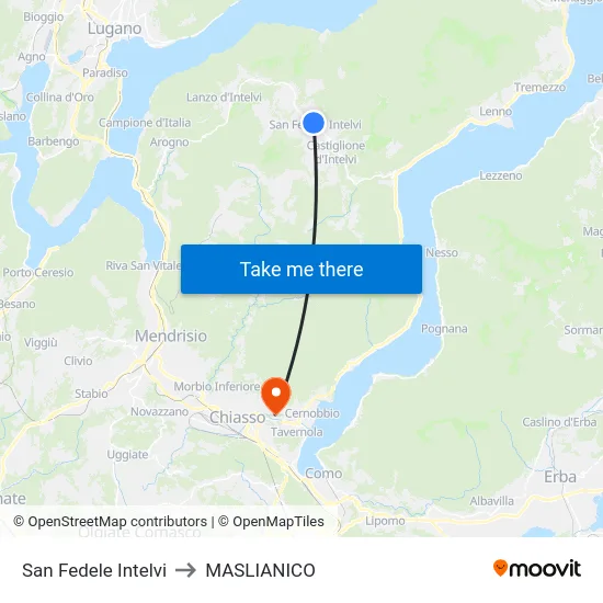 San Fedele Intelvi to MASLIANICO map