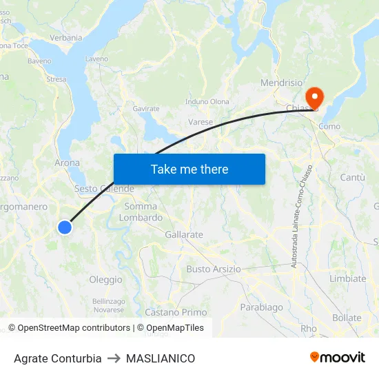 Agrate Conturbia to MASLIANICO map