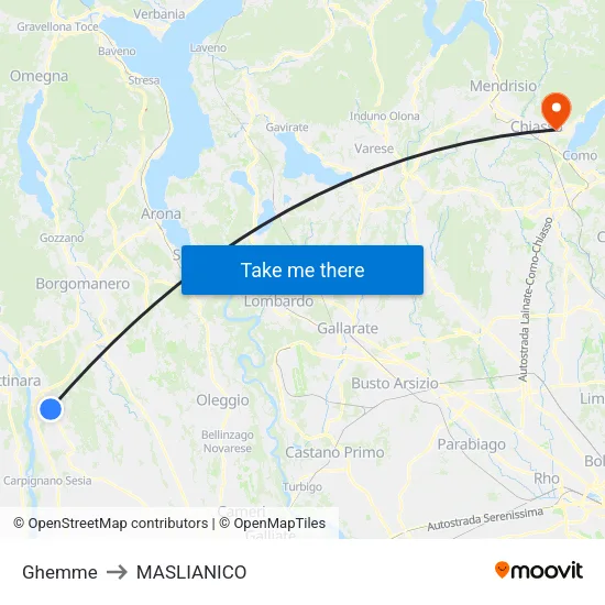 Ghemme to MASLIANICO map