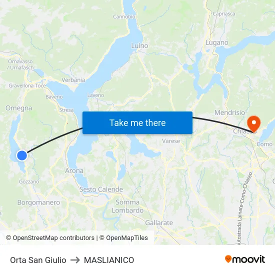 Orta San Giulio to MASLIANICO map