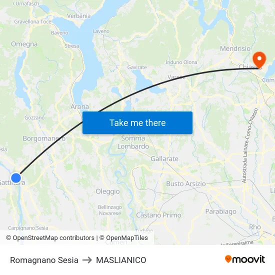 Romagnano Sesia to MASLIANICO map