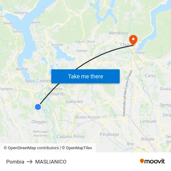 Pombia to MASLIANICO map