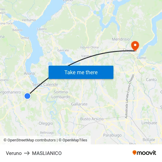 Veruno to MASLIANICO map