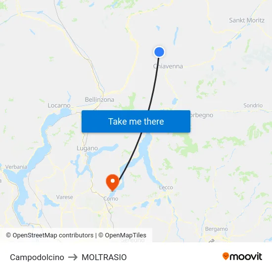 Campodolcino to MOLTRASIO map