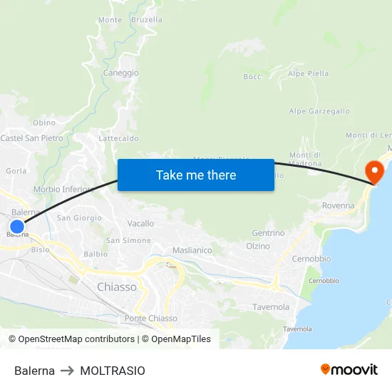 Balerna to MOLTRASIO map