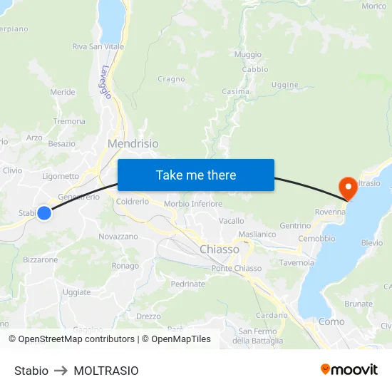 Stabio to MOLTRASIO map