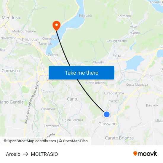 Arosio to MOLTRASIO map