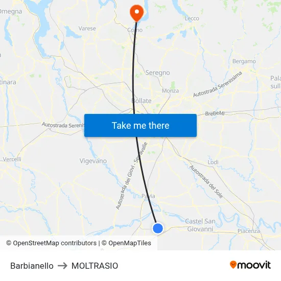 Barbianello to MOLTRASIO map