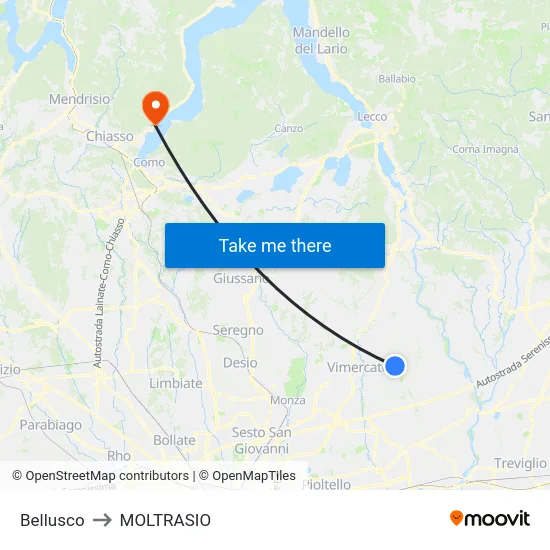 Bellusco to MOLTRASIO map