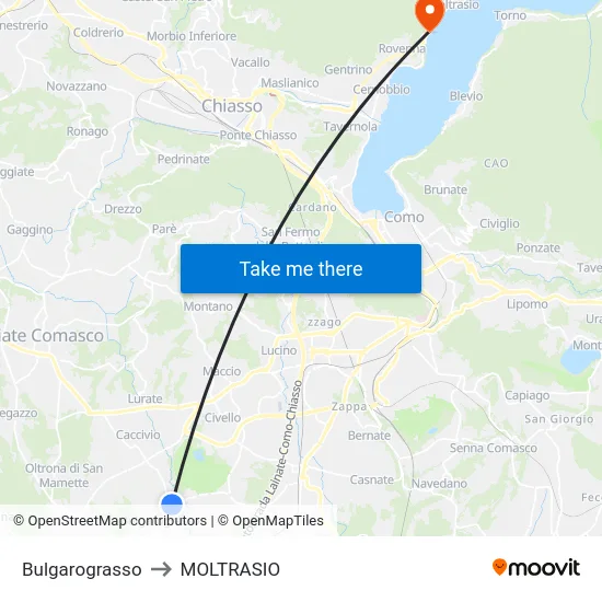 Bulgarograsso to MOLTRASIO map