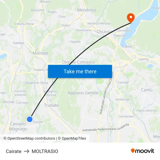 Cairate to MOLTRASIO map