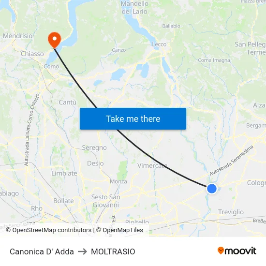 Canonica D' Adda to MOLTRASIO map
