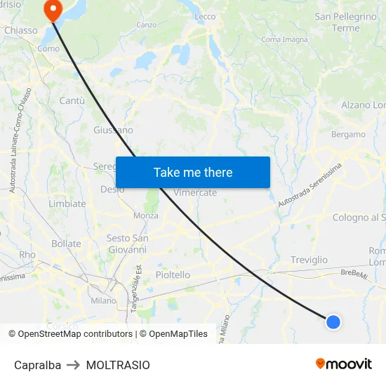 Capralba to MOLTRASIO map