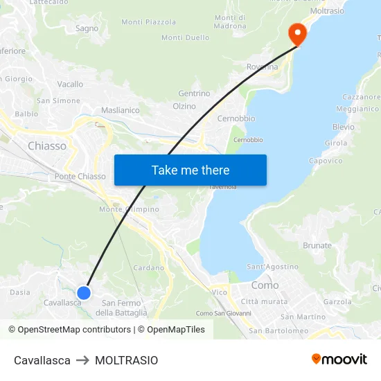 Cavallasca to MOLTRASIO map