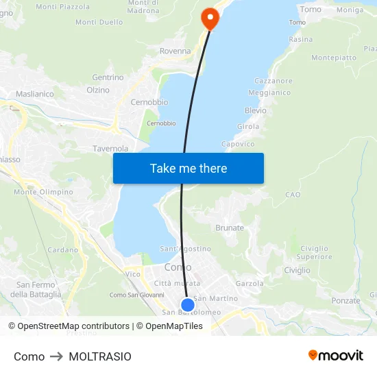 Como to MOLTRASIO map