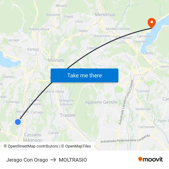 Jerago con Orago to Moltrasio map