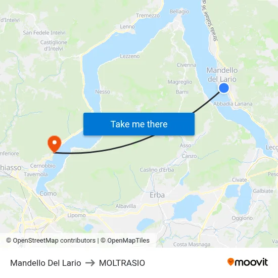 Mandello Del Lario to Moltrasio map