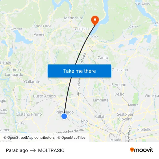 Parabiago to MOLTRASIO map