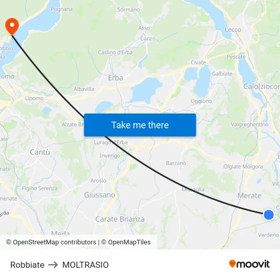 Robbiate to MOLTRASIO map