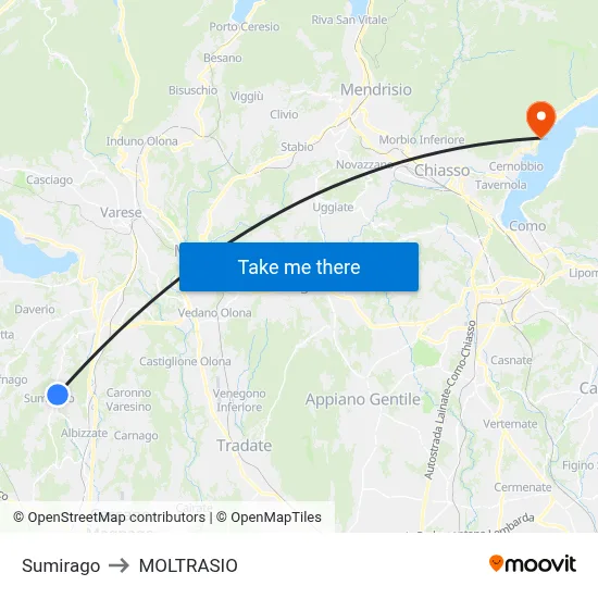 Sumirago to MOLTRASIO map