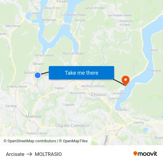 Arcisate to MOLTRASIO map
