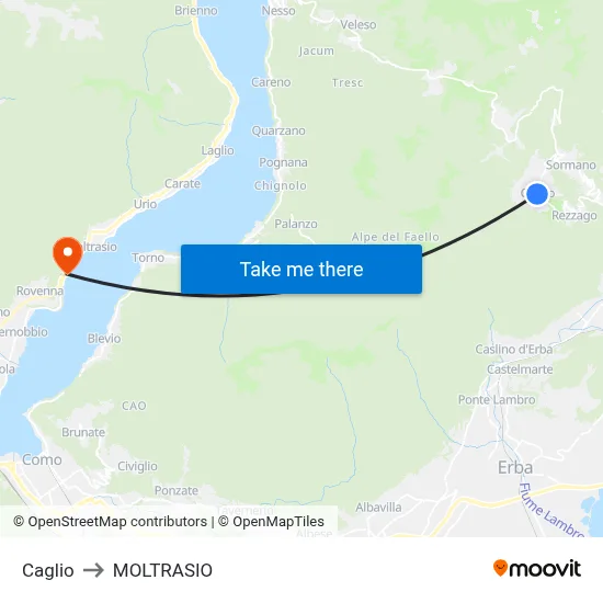Caglio to MOLTRASIO map