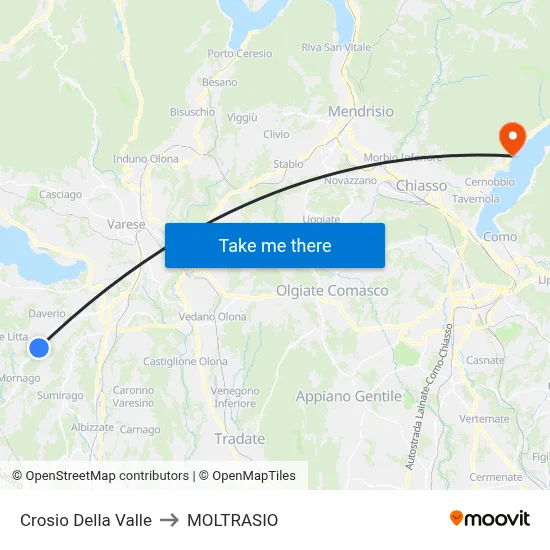 Crosio Della Valle to Moltrasio map