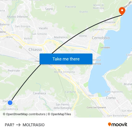 Parre to Moltrasio map