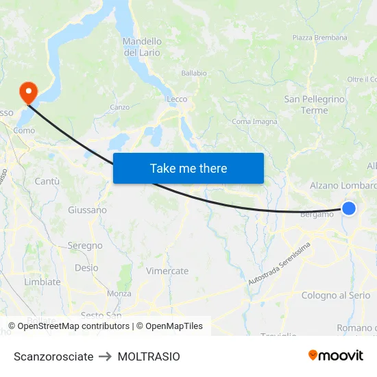 Scanzorosciate to MOLTRASIO map