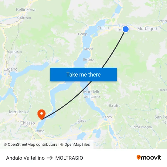 Andalo Valtellino to MOLTRASIO map