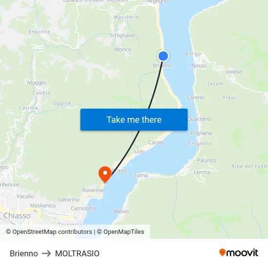 Brienno to MOLTRASIO map