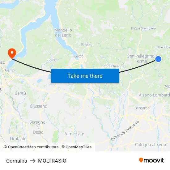 Cornalba to MOLTRASIO map