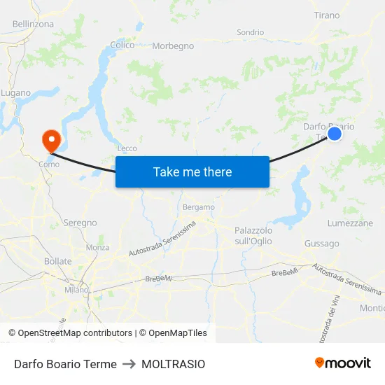 Darfo Boario Terme to Moltrasio map
