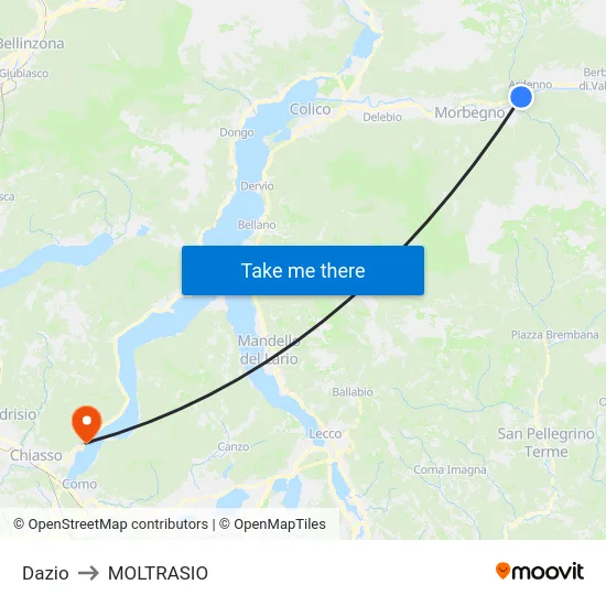 Customs to Moltrasio map
