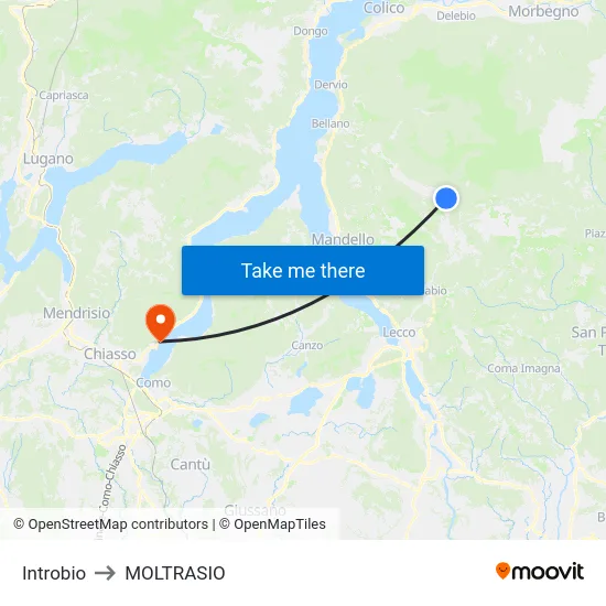 Introbio to Moltrasio map