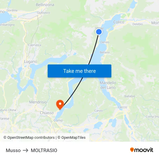 Musso to Moltrasio map