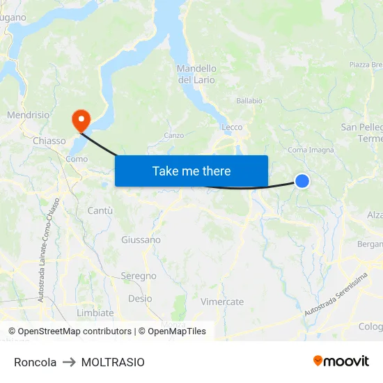 Roncola to MOLTRASIO map
