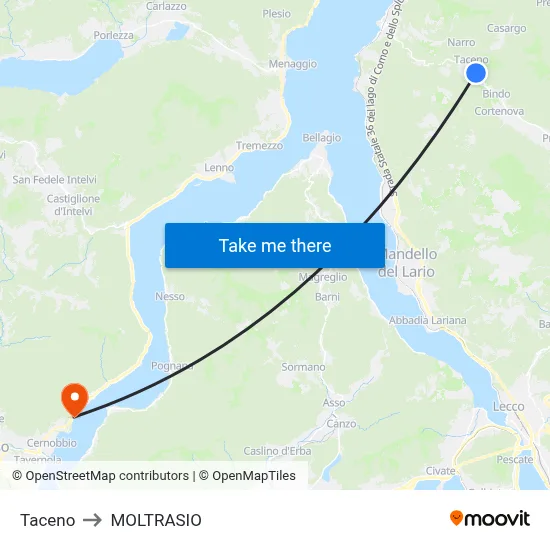 Taceno to MOLTRASIO map