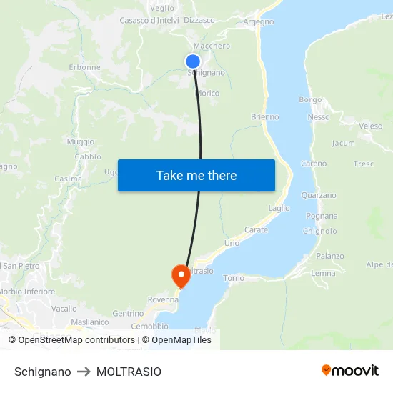 Schignano to MOLTRASIO map