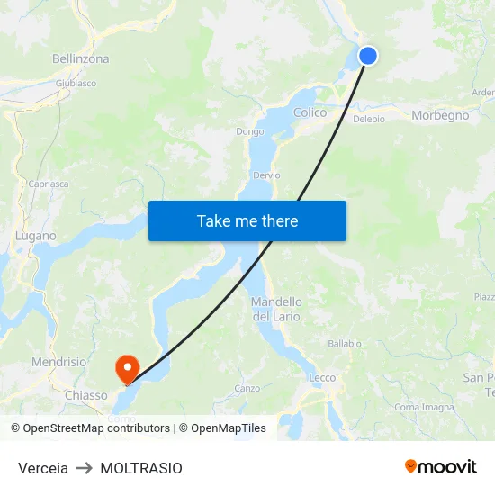 Verceia to MOLTRASIO map