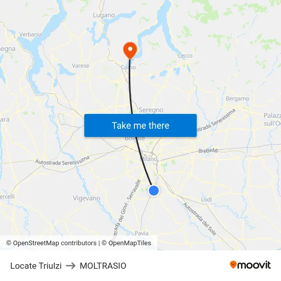 Locate Triulzi to Moltrasio map