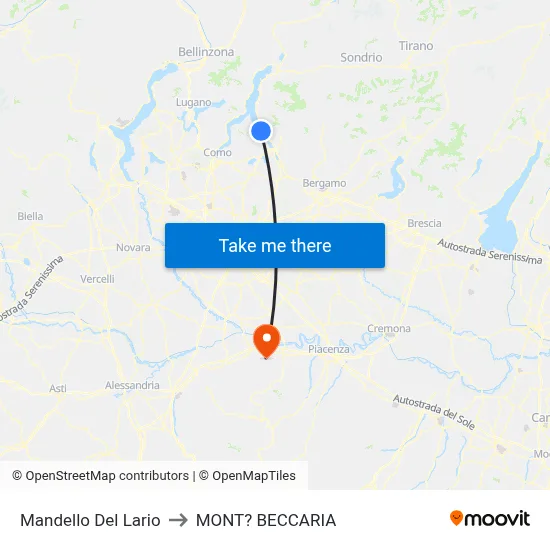 Mandello Del Lario to Mont'Beccaria map