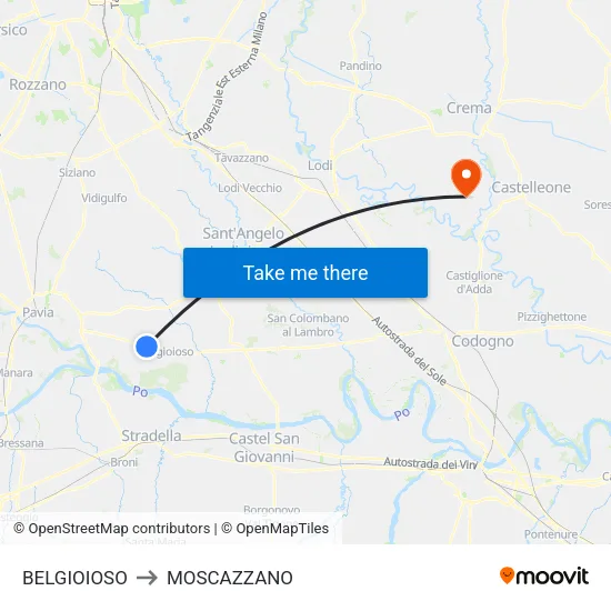 BELGIOIOSO to MOSCAZZANO map