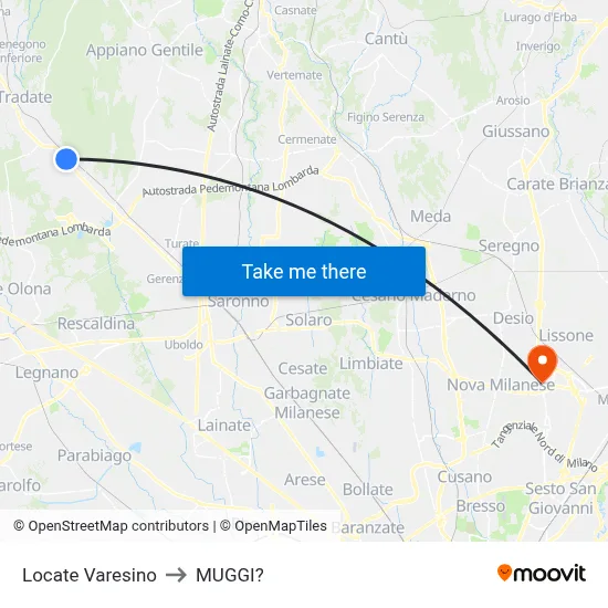 Locate Varesino to Muggiò map