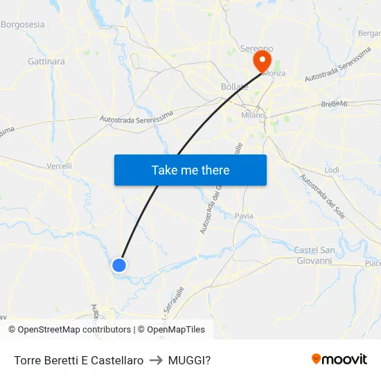 Torre Beretti e Castellaro to Muggiò map