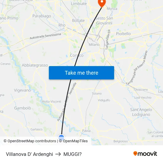 Villanova d'Ardenghi to Muggiò map