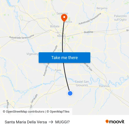 Santa Maria Della Versa to Muggiò map